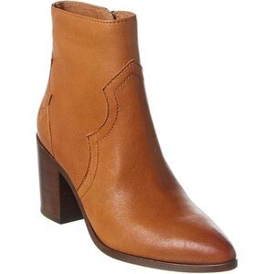 Frye Flynn Women’s Tan Ankle Western Boot Side Zip Bootie 9